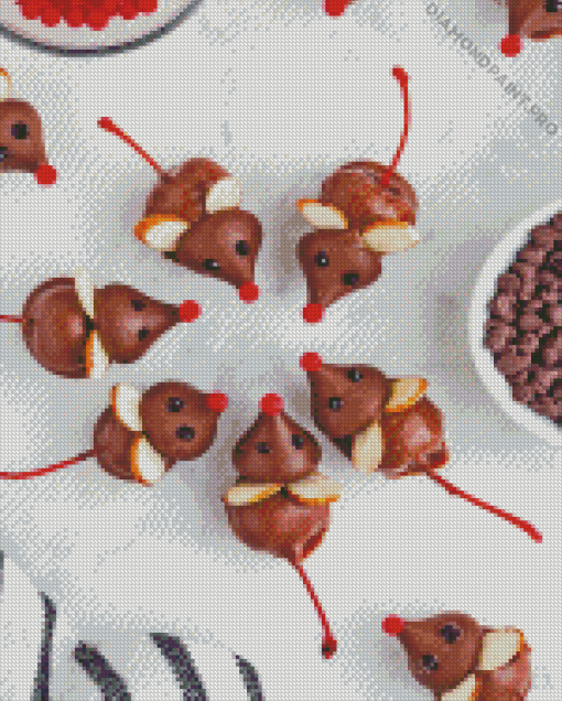 Chocolate Christmas Mice Diamond Painting