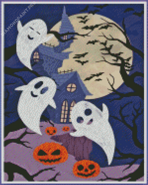 Funny Halloween Ghosts Diamond Painting