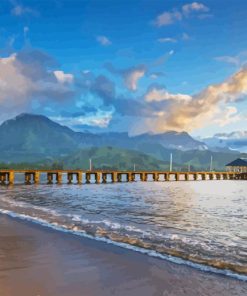 Hanalei Bay Beach In Hawaii Diamond Painting