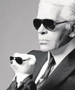 Karl Lagerfeld With Dog Diamond Painting