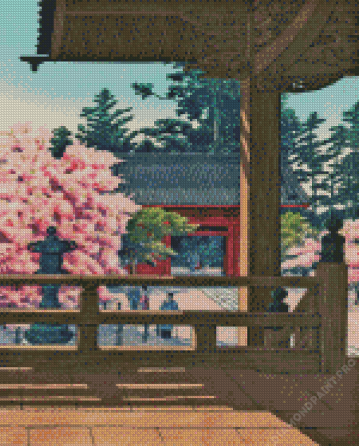 Myohon Temple Hasui Kawase Diamond Painting