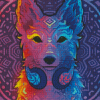 Neon Dog Mandala Diamond Painting