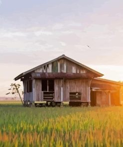 Old House In Sekinchan Padi Fields Diamond Painting