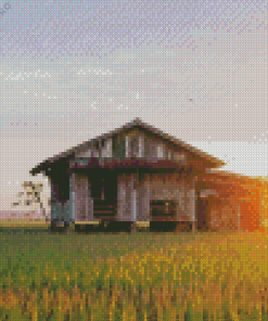 Old House In Sekinchan Padi Fields Diamond Painting