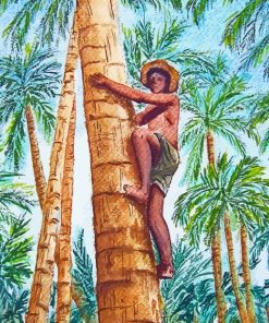 Palm Tree Climb Art Diamond Painting