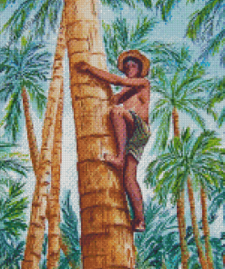 Palm Tree Climb Art Diamond Painting