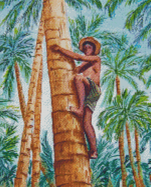 Palm Tree Climb Art Diamond Painting