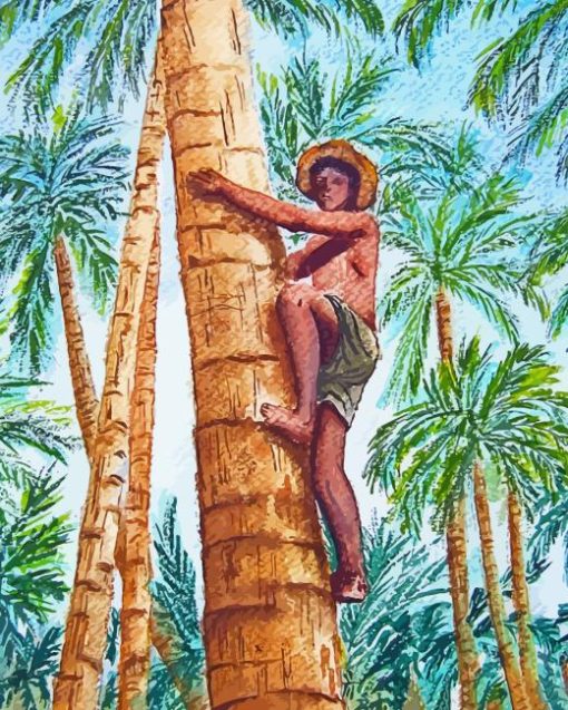 Palm Tree Climb Art Diamond Painting