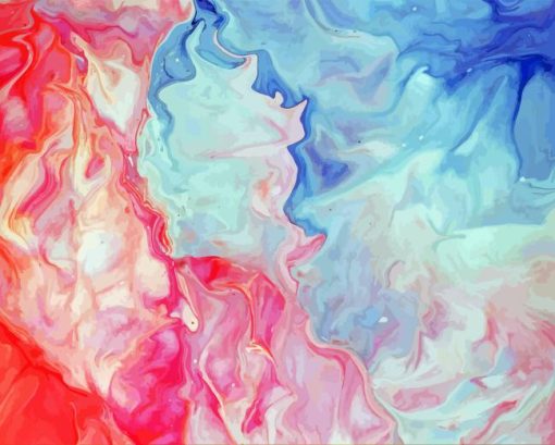 Pastel Abstract Pink And Blue Diamond Painting