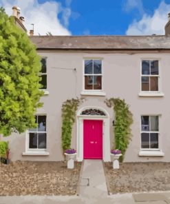 Pink Door House In Howth Diamond Painting