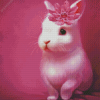 Pink Bunny With Flower Diamond Painting