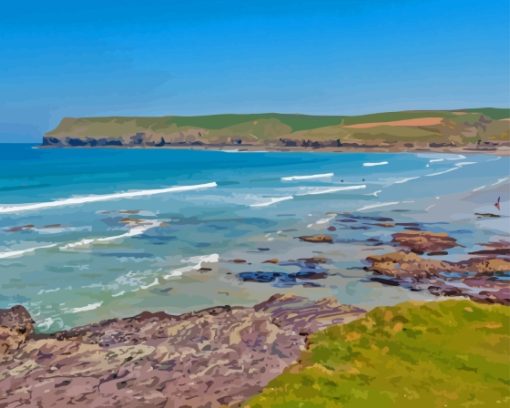 Polzeath Landscape Diamond Painting