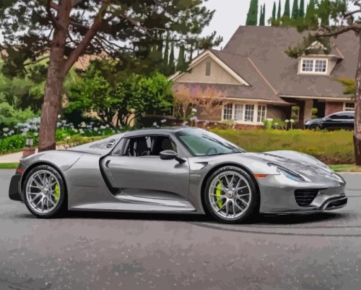 Porsche 918 Spyder Side View Diamond Painting