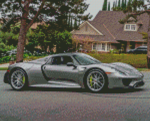 Porsche 918 Spyder Side View Diamond Painting