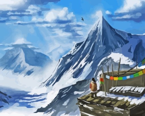 Snowy Tibet Mountains Diamond Painting