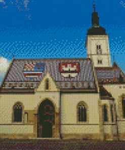 St Marks Church Zagreb Diamond Painting