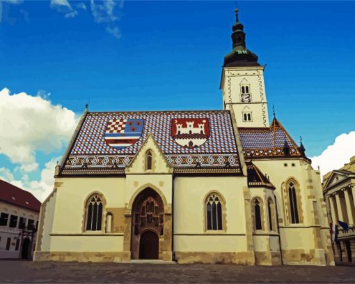 St Marks Church Zagreb Diamond Painting