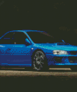 Subaru Impreza Blue Car Diamond Painting