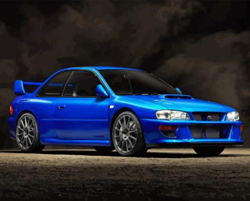 Subaru Impreza Blue Car Diamond Painting