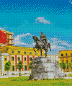 Tirana Skanderbeg Statue Diamond Painting