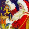 Vintage Santa Clause And Gifts Diamond Painting