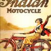 Woman On Indian Motorcycle Diamond Painting