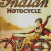 Woman On Indian Motorcycle Diamond Painting