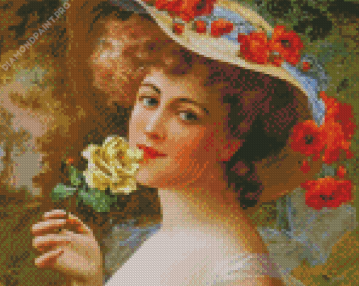 Woman With Hat Diamond Painting