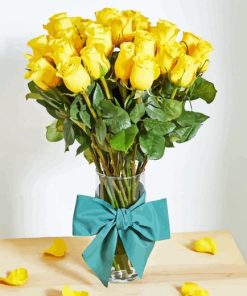 Yellow Roses In Vase Diamond Painting