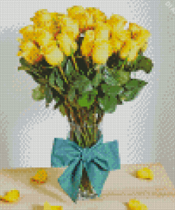 Yellow Roses In Vase Diamond Painting