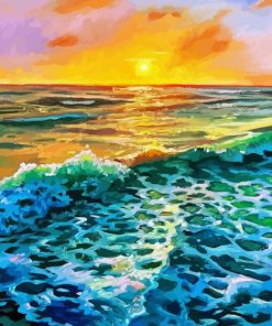 Abstract Sunset On Gulf Of Mexico Diamond Painting