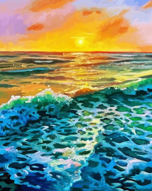 Abstract Sunset On Gulf Of Mexico Diamond Painting