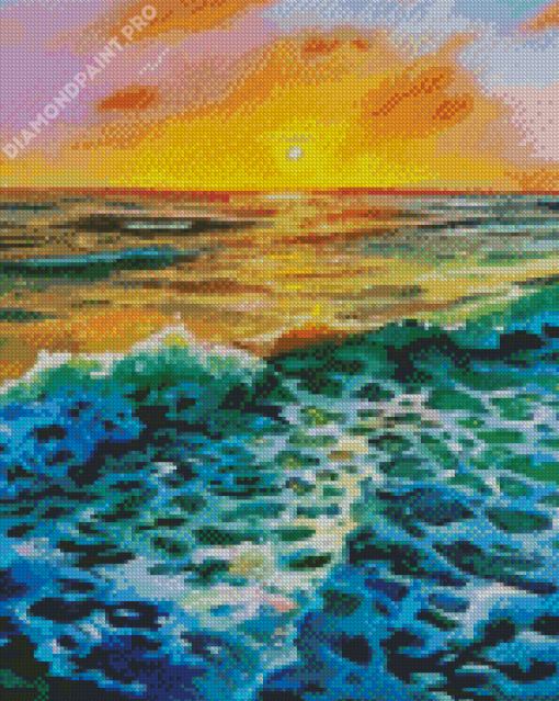 Abstract Sunset On Gulf Of Mexico Diamond Painting