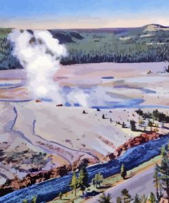 Abstract Yellowstone Geyser Diamond Painting