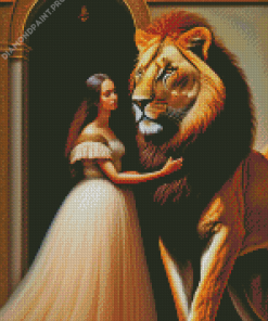 Aesthetic Lion And The Lady Diamond Painting