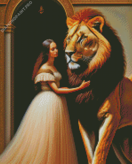 Aesthetic Lion And The Lady Diamond Painting