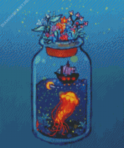 Aesthetic Ship In Bottle Diamond Painting