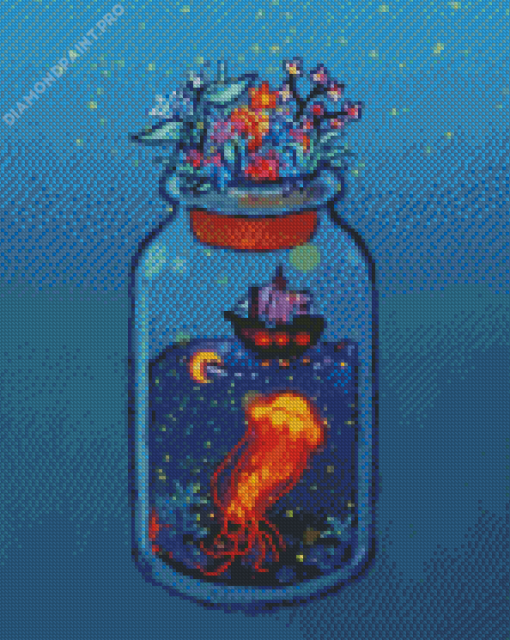 Aesthetic Ship In Bottle Diamond Painting