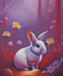 Bunny In A Rainy Day Diamond Painting