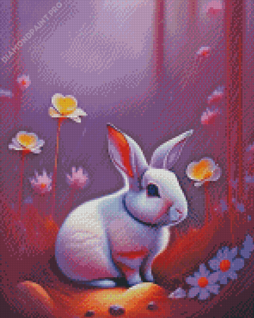 Bunny In A Rainy Day Diamond Painting