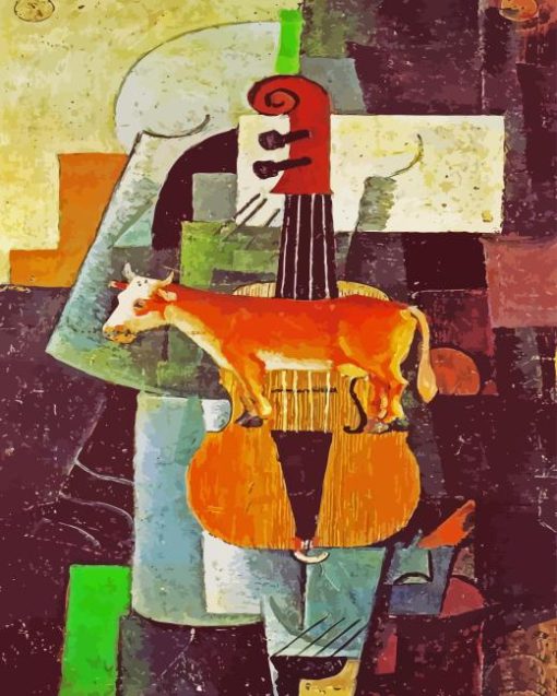 Cow And Fiddle By Kasimir Malevitch Diamond Painting