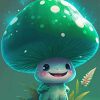 Cute Green Mushroom Diamond Painting