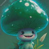 Cute Green Mushroom Diamond Painting