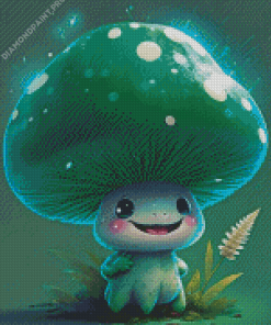 Cute Green Mushroom Diamond Painting