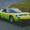 Green Lamborghini Miura Diamond Painting