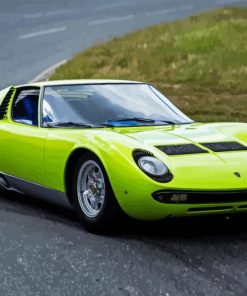 Green Lamborghini Miura Diamond Painting