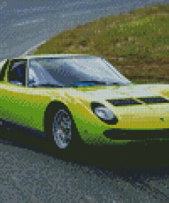 Green Lamborghini Miura Diamond Painting