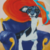 Italian Greyhound In Hat Diamond Painting