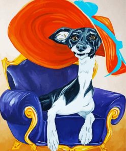 Italian Greyhound In Hat Diamond Painting