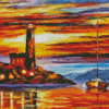 Sailboat And Lighthouse Diamond Painting